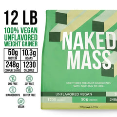 Vegan Mass Gainer Supplement | Naked Vegan Mass - 12LB