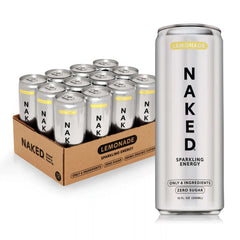 Lemonade Naked Sparkling Energy | Clean Energy Drink - 12 Cans