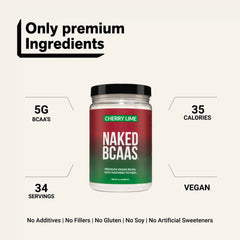 Cherry Lime Branched Chain Amino Acids | Naked BCAAs - 34 Servings