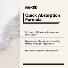 Branched Chain Amino Acids | Naked BCAAs - 100 Servings