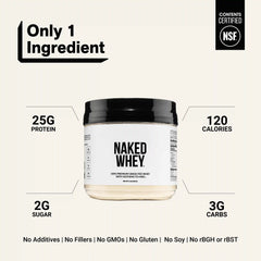 Grass Fed Whey Protein Powder | Naked Whey - 1LB