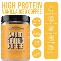 Vanilla Latte Protein Iced Coffee | Naked Protein Coffee - 17 Servings