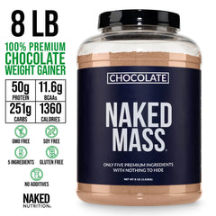 Chocolate Mass Gainer Protein Supplement | Naked Chocolate Mass - 8LB
