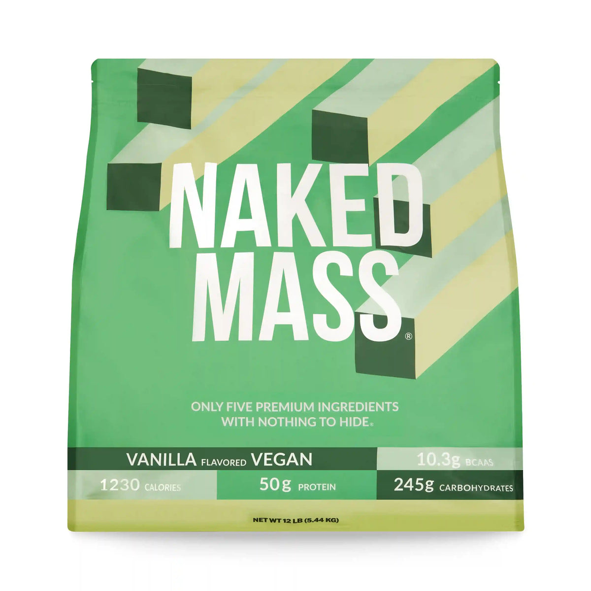 Vanilla Vegan Mass Gainer Supplement | Naked Vegan Mass - 12LB