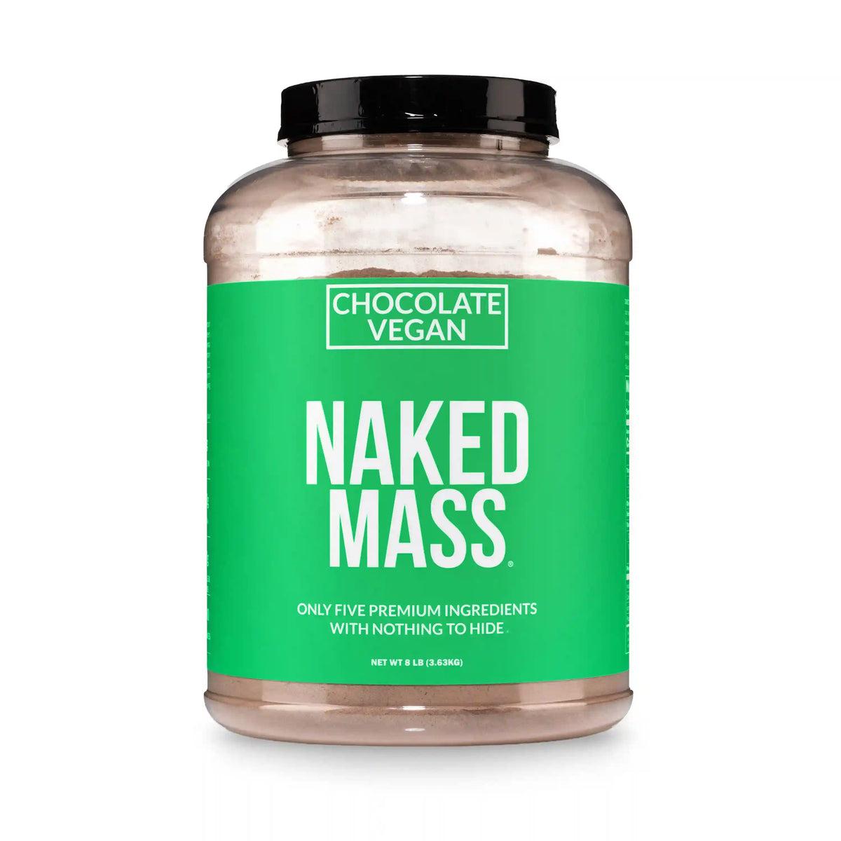 Chocolate Vegan Mass Gainer Supplement | Naked Vegan Mass - 8LB