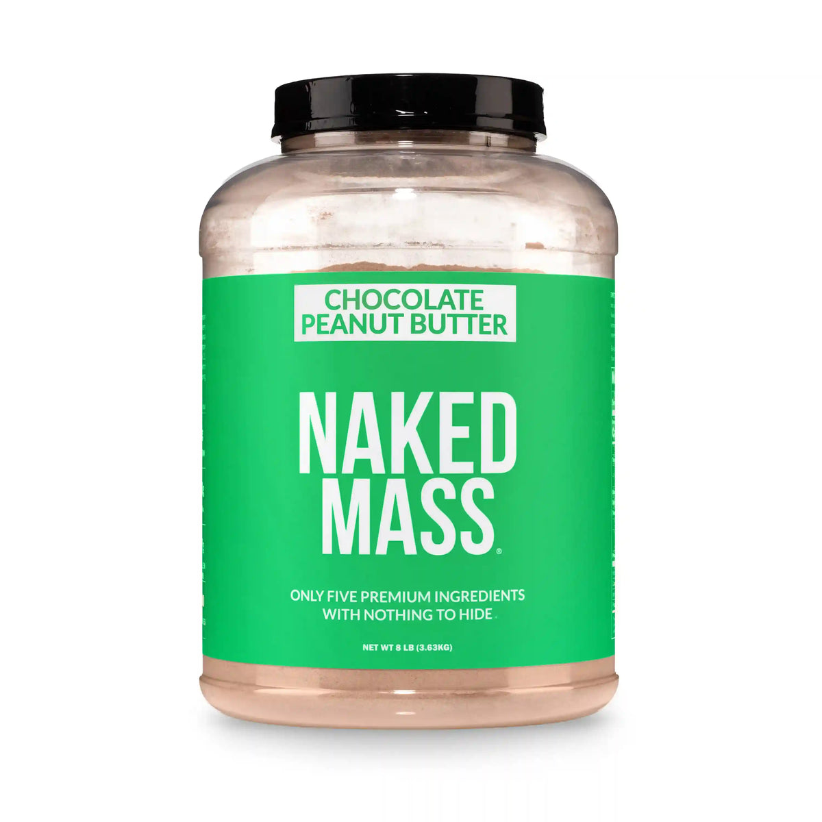 Chocolate Peanut Butter Vegan Mass Gainer Supplement | Naked Vegan Mass - 8LB