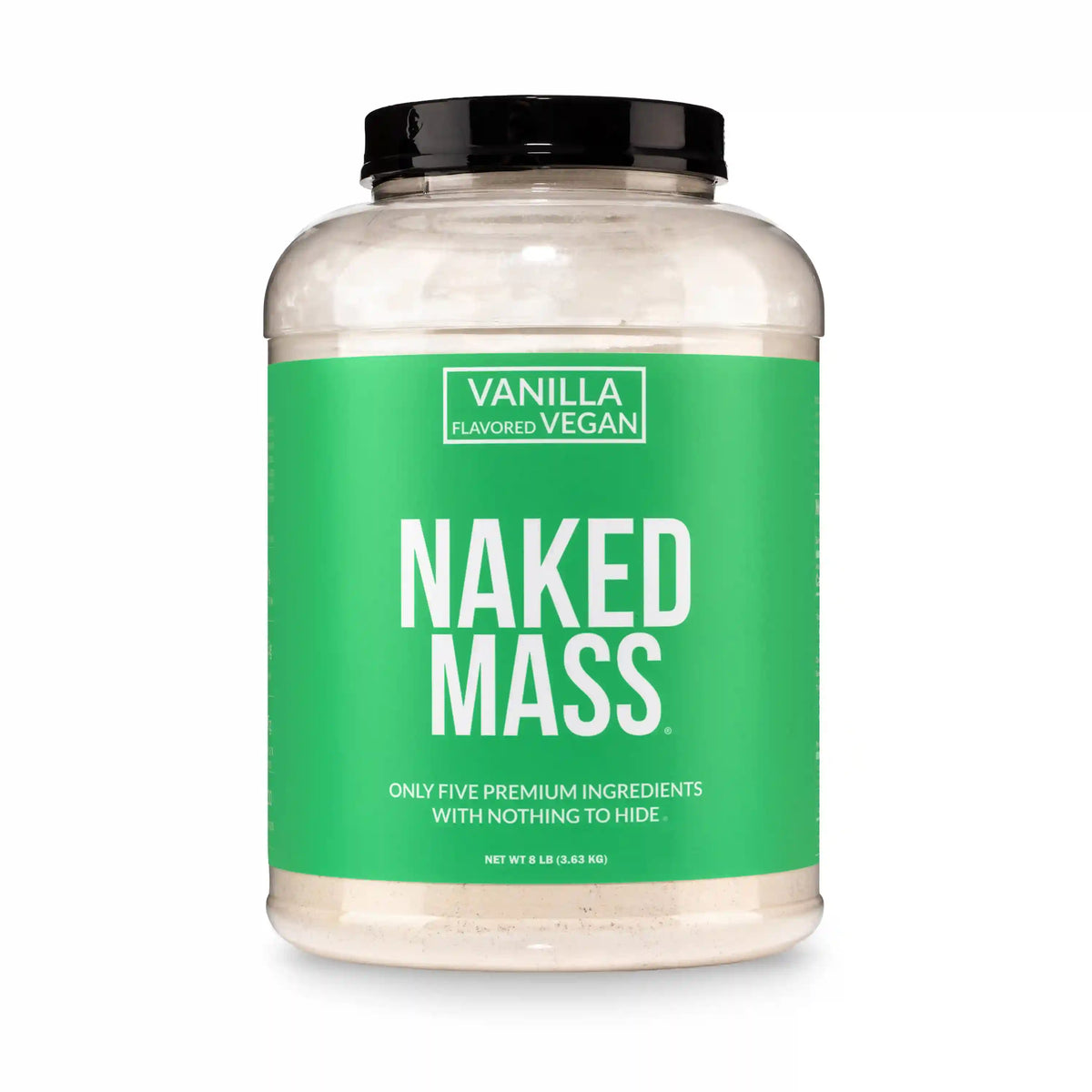 Vanilla Vegan Mass Gainer Supplement | Naked Vegan Mass - 8LB