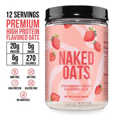 Strawberry Cream Protein Oats | Naked Oats