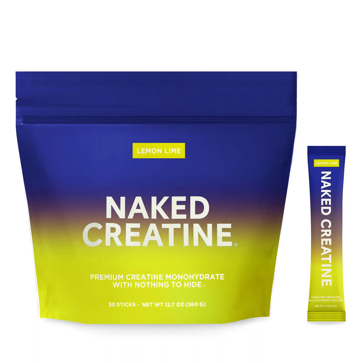 Lemon Lime Creatine Travel Packs | Naked Creatine - 30 Servings