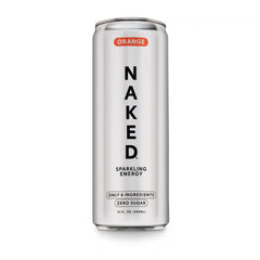 Orange Naked Sparkling Energy | Clean Energy Drink - 12 Cans